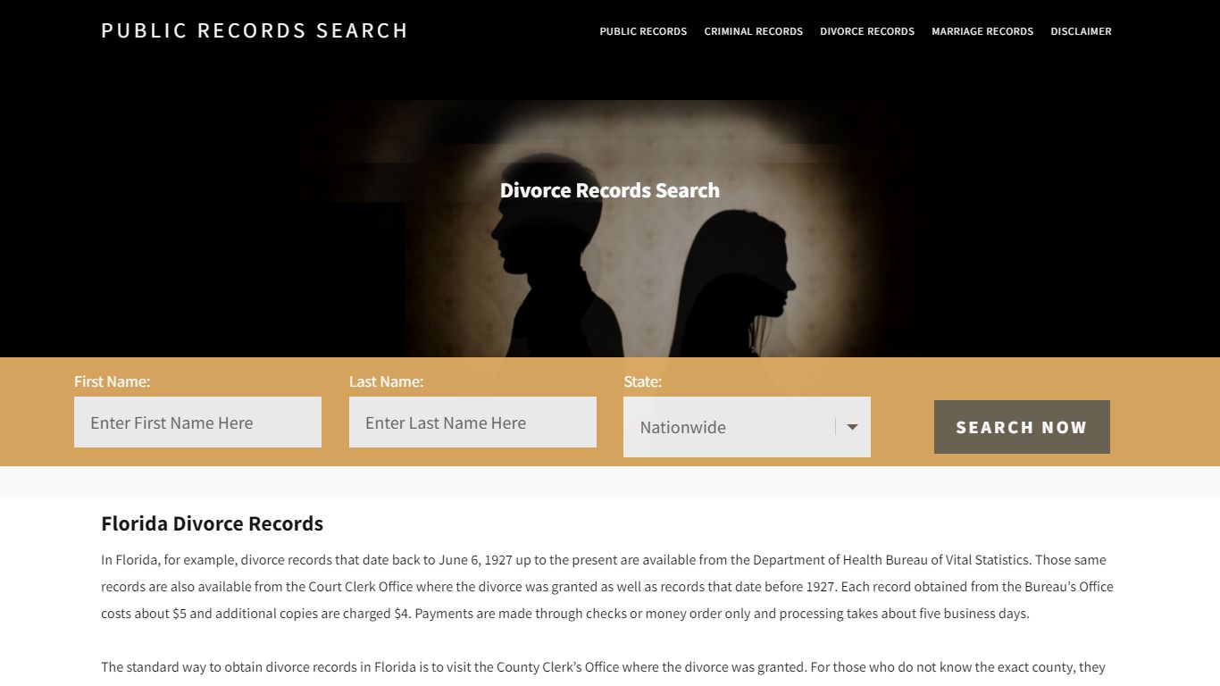 Florida Divorce Records | Enter Name and Search | 14 Days Free